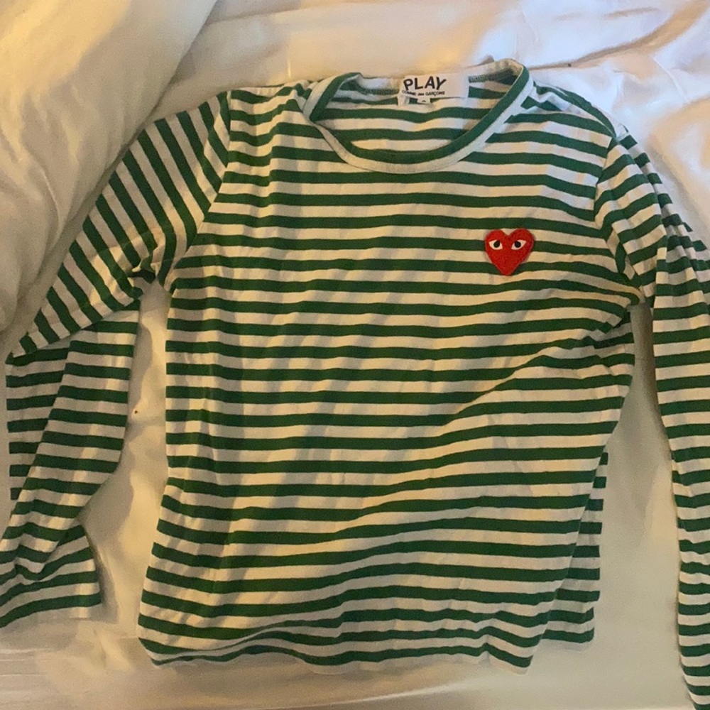 Green&white stripe comme des garçons shirt